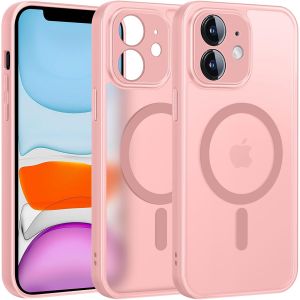 LORANKA-Magn&eacute;tique Coque Protection Cam&eacute;ra pour iPhone 11 Compatible avec MagSafe Charge sans Fil, Anti-Jaune Antichoc Anti-Rayures &Eacute;tui Housse pour iPhone 11, Rose - Neuf