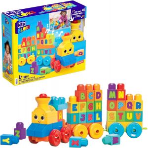 ERYI-Mega Bloks Le Train De L'Alphabet, Jeu De Blocs De Construction, 50 Pièces, Jouet Pour Bébé Et Enfant De 1 À 5 Ans, Fwk22 - Neuf