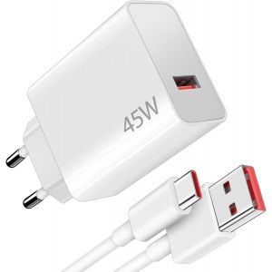 Ayu-45w Chargeur Rapide Avec Câble Usb C 1m Pour Xiaomi Redmi Note 14 5g 14 Pro, Chargeur Turbo Pour Xiaomi Pad 6 5 Redmi Note 14 13 12s 12 Poco Pad M6 Mi 10t Pro Lite - Neuf