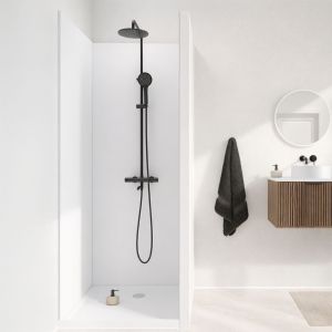 Pack de 3 Panneaux Muraux Aluminium Blanc 80x210 cm avec Profil&eacute;s Chrome - WALL'IT - Neuf