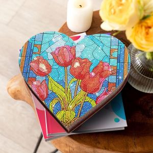 KALANKA-Diamond Painting Kit Enfant, 5D Diamond Painting Autocollants Kits Enfants, Boîte de Rangement pour Bijoux, Loisirs Créatifs Activités Fille Idée Cadeau (Tulipe) - Neuf