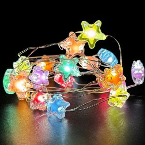 Guirlande Lumineuse En Forme D'étoile-2 M-20 Led-Couleur : Étoile-Guirlande Lumineuse Décorative Pour Chambre D'enfant-Pour Éclairage Intérieur Et Extérieur,Chambre À Coucher - Neuf