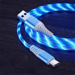 Aour-Flow Shoous-C&acirc;ble Usb De Type C 3a, Charge Rapide, Cordon De Donn&eacute;es Pour Samsung Xiaomi Oppo Huawei Iphone, Chargeur Micro Usb, Fil Led-1m For Iphoneblue - Neuf