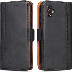 JGD-Coque pour Samsung Galaxy Xcover 6 Pro Housse en Cuir PU Premium Etui &agrave; Rabat Pochette de Portefeuille, &Eacute;tui de Protection pour Samsung Galaxy Xcover 6 Pro, Noir - Neuf