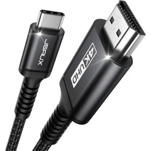 ERYI-Câble Usb C Vers Hdmi 4K 1M, Cable Usb Type C Hdmi 4K Uhd (Compatible Thunderbolt 3) Pour Macbook Pro 2018/2017, Ipad Pro 2018/Air 2020, Samsung Galaxy S20/S10, Surface Book 2, Huawei P40 Noir - Neuf