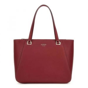 GUESS Sac &agrave; &eacute;paule rouge fonc&eacute; pour femme - Calebra Tote Rust Red 325056 - Neuf