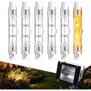 Kalanka-Ampoule Halog&iquest;&iquest;Ne R7s 78mm 80w 230v Dimmable 1400lm Blanc Chaud 2700k, Projecteur Ampoule Halog&iquest;&iquest;Ne Lin&iquest;&iquest;Aire R7s J78 Crayon Halogen Tab Pour &iquest;&iquest;Clairage Paysager Travail S&iquest;&iquest;Curit&iquest;&iquest;, 6 Pi&iquest;&iquest;Ces - Neuf