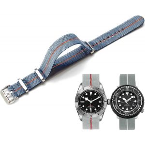 Bracelet De Montre Nylon Élastique 18mm 20mm 22mm Nato Style Militaire Balistiques Marine Parachute Réglable Nylon Tressé Tissu Bracelet Remplacement Band Pour Homme Femme.[U2838] - Neuf