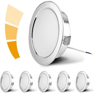 Kyotech Set De 3 Luminaires Pour Meuble Led Dimmable 230v, 4w Led Ip44 G4 20mm Spots Encastrables Pour Meuble Plat, 4000k Blanc Naturel, Hotte De Cuisine, Spot Encastrable Salle De Bain (Blanc) - Neuf