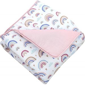 Tianyi-Tapis De Jeu Pour Bébé Enfants Tapis D'éveil 120 X 120 Cm Rembourré Xxl Chambre De Bébé, Arc-En-Ciel/Bleu/Rose - Neuf