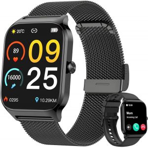 Montre Connect&eacute;e Homme Femme, 1.85&iquest; Ai Smartwatch Avec Appel Bluetooth, Pression Art&eacute;rielle, Stress, Podometre, Sommeil, Cardiofrequencemetre, 100+ Sport Bracelet, Cadeaux Pour Android Ios - Neuf