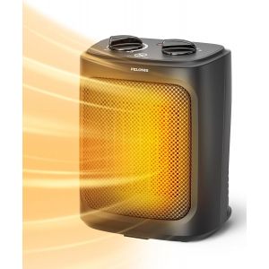 JGD-Mini Fan Heater 2000W avec deux niveaux de chaleur Chauffage &eacute;lectrique en c&eacute;ramique pour la salle de bain Contr&ocirc;le de la temp&eacute;rature Chauffage de bureau, Noir - Neuf