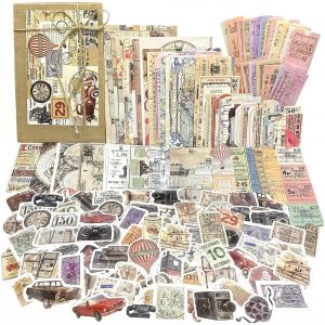 240pcs Autocollants Scrapbooking Vintage Papier De Scrapbooking Décoratif Fournitures De Scrapbooking Voyage Autocollant Rétro Washi Sticker Pour Bullet Journal Cahier Artisanat Diy Album Photo - Neuf