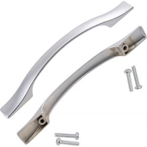 lbgwp60-C64413 - Lot De 2 Poignées De Meubles Entraxe 96 Mm - Porte Armoire Placard Tiroir Décoration Intérieur Cuisine Salon Assemblage Commode - En Métal - Finition Argent Mat - Neuf