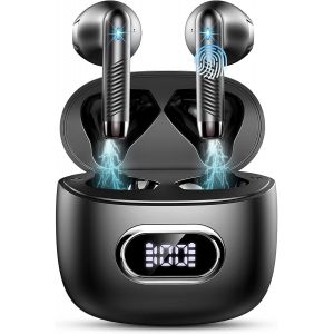 Ecouteurs Bluetooth 5.3 Sans Fil, Ecouteurs Sans Fil Avec Hd Mic, [2024 Nouvelle] Ip7 &Eacute;tanches 42H Oreillette Bluetooth St&eacute;r&eacute;o R&eacute;duction De Bruit, Usb-C Charge Rapide Casque Blueto[J64] - Neuf