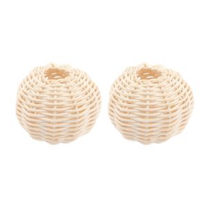 Lot de 2 abat-jour en rotin pour ampoules cand&eacute;labres, motif tress&eacute; - Neuf