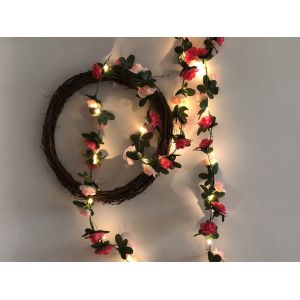 Guirlande Lumineuse &Agrave; 30 Led Rose Fonc&eacute; En Forme De Fleur, Id&eacute;ale Pour La D&eacute;coration De La Maison Et Des F&ecirc;tes. - Neuf