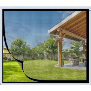 Moustiquaire pour fenêtre 90x120 cm noire,protection contre les insectes en maille respirante en polyester,l'air peut circuler librement pour la plupart des types de fenêtres - Neuf
