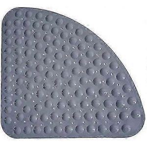 Tapis de douche d'angle en caoutchouc (gris), antidérapant, antibactérien, ventouse, pour douche ou baignoire, 54 x 54 cm - Yx - Neuf