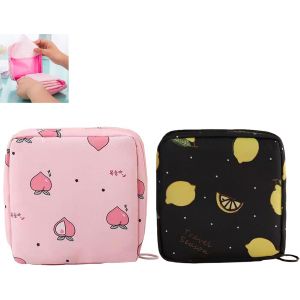 Kalanka-Pochette De Serviettes Pour Dames,Petite Trousse De Protection Menstruelle,&Eacute;tui De Rangement De Serviettes Hygi&eacute;niques Tampons,Pochette Pour Serviette Hygienique Sac 2pc - Neuf