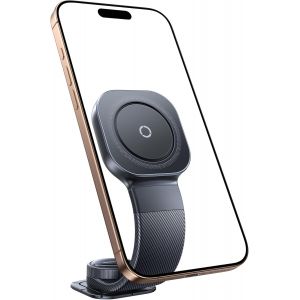 JGD-C03 Support T&eacute;l&eacute;phone Voiture Magn&eacute;tique, 360&deg; Ajustable Porte Telephone Voiture Magsafe pour Tableaux de Bord, M&eacute;moire Flexible en Alliage, Support Universel de Voiture pour iPhone Samsung - Neuf