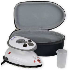 MEVRONISSHOP-Mini Fer &agrave; Repasser - Fer a Repasser Voyage avec C&eacute;ramique Vapeur & Thermostat - Petit Defroisseur Vapeur Voyage Pour la Couture, Artisanat ou Transfer (Bo&icirc;tier Noir) - Neuf