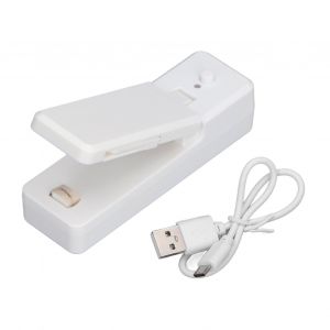 Hjlian Mini Scelleuse De Sacs Portable Avec Aimant, Chargement Usb, Machine A Sceller Les Sacs En Plastique Pour La Cuisine Et La Maison, Blanc - Neuf