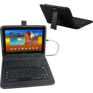 Kal-Étui Pour Tablette 10"" Avec Clavier Externe Qwerty Usb C Compatible Avec Samsung Galaxy Tab A8 A7, Fire Hd, Googee U10, Blackview, Nokia T20, Lenovo Tab M10 - Neuf