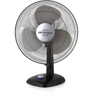 TF 0124 Ventilateur de table,oscillant,2 vitesses,hélices de 23 cm de diamètre,poignée,25 W,témoin lumineux à LED,noir - Neuf