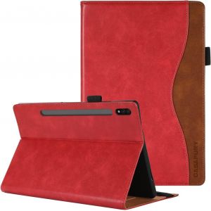 Coque Pour Samsung Galaxy Tab S8 2022/S7 2020 11 Pouces,Housse De Protection Avec Support S Pen Veille/Réveil Automatique Pour Samsung Galaxy Tab S8/Tab S7 (Sm-X700/X706/T870/T875),Rouge - Neuf