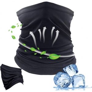 Couvre-Chef D'extérieur Multifonction Noir, Écharpe Et Tour De Cou En Soie Glacée Pour Homme, Coupe-Vent, Cagoule, Écharpe Et Tour De Cou Pour Moto, Cyclisme, Course À Pied, Protection Solaire Et Uv - Neuf