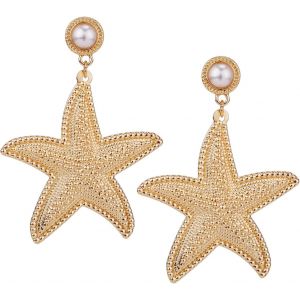 Kal-Boucles D'oreilles Étoile De Mer, 4,8cm Étoile De Mer Bijoux D'oreilles Océan Chics Boucles D'oreilles Étoiles Attrayantes Plage D'été Halloween Carnaval Cadeaux Pour Femmes Filles - Neuf