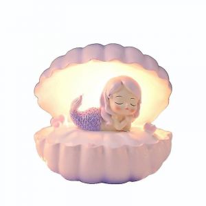 Coquille Perle Veilleuse Veilleuse Chevet Lampe De Chambre &Agrave; Coucher Lumi&egrave;re &Agrave; Clapet Brume Veilleuses Streame - Neuf