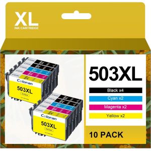 503XL 503 Cartouches d'encre Compatible pour Epson 503 XL pour Epson Expression Home XP-5200 XP-5205 Workforce WF-2960DWF WF-2965DWF (10 Pack) - Neuf