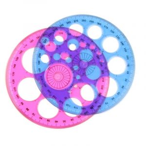 Règle Circulaire En Plastique,Pied De Patchwork,Règle Pour Étudiant,Bureau,École,Cadeau,360,1 Pièce - Type 1 Pc - Neuf