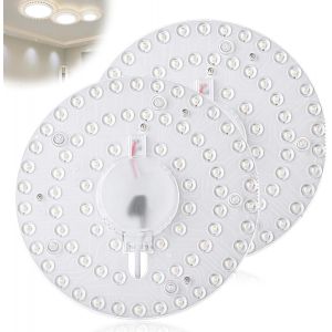 Kal-Kit De Conversion De Module Led 2 Pack : Module 24w Pour Plafonniers, Carte De Conversion Avec Aimants De Maintien, Module Annulaire Lampe Annulaire Ø 19,2 Cm, Blanc 6000k - Neuf