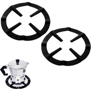 Pack De 2 Moka Support Pot, Pot, Réducteur, La Bague D'appui, Bouilloire Plateau D'accessoires, Le Brûleur, Réducteur, Anneau De Fixation Pour Machine À Expresso, D'un Four Et D'une Cuisine (Noir) - Neuf