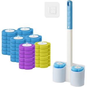 Lbgwp60-Lotde 38 Recharges De De Toilette Jetables, Tête De De Toilette, Système De Nettoyage Jetable Avec 36 Recharges, Kit De Baguette De Toilette Pour Salle De Bain, Cuisine Et U - Neuf