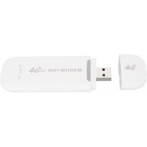 WQS-Dongle USB Haut Débit Mobile débloqué, Modem USB LTE 4G, Point D'accès WiFi Portable Réseau sans Fil Mobile de Voyage Mini Routeur Emplacement pour Carte SIM Standard Blanc - Neuf