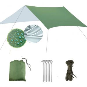Bache De Tente, Hamac, Anti-Pluie, Revetement Argente, Protection Solaire, Impermeable, Tapis De Pique-Nique Multifonctionnel Pour Camping En Plein Air, Plage - Neuf