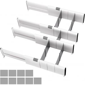 Eryi-Organisateur Tiroir Separateur Tiroirs Separateur Tiroir Cuisine Organisateur Cuisine Réglable Organisateur De Tiroir À Ressort Avec 9 Inserts Pour Cuisine Chambre Commode 27 À 44 Cm Lot De 4 - Neuf