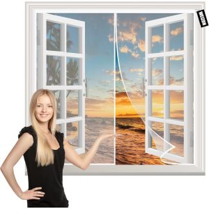 Magnétique Moustiquaire Pour Porte-Anti Insecte Mouche Moustique 55x135cm Fermeture Automatique Garde L'air Frais À L'extérieur-Pour Portes Fenêtres Balcon Séjour Blanc - Neuf