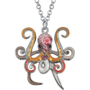Kal-Collier Pieuvre Tentacule Pendentif Animaux Marins Pour Femme Fille Charms Bijoux Océan Cadeaux - Neuf