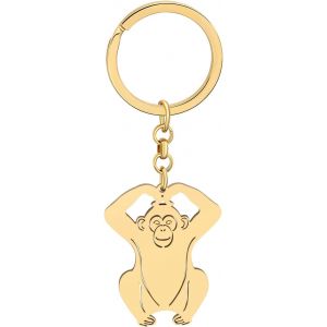 KAL-Afrique Gorille Porte Clés Voiture Porte-Clés Porte-Monnaie En Acier Inoxydable Singe Bijoux Cadeaux Femmes Filles Charms - Neuf