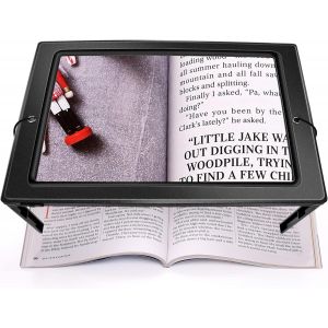 JEXNOVASHOP-Am&eacute;liorer la Loupe de Lecture 5X avec 50 Lumineuse LED et Support Pliant Mains Libres, Loupe Eclairante pour Les Personnes &acirc;g&eacute;es, Les Livres, Les Bijoux, Le Travail, la Couture, la Mauvai - Neuf