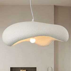 Subzonal-Lustres Wabi Sabi Irr&eacute;guli&egrave;re Lustre Blanc Forme De Nuage Ajustable Suspension Luminaire Salon Lampe De Table &Agrave; Manger Style Nordique Chambre Suspensions D'&eacute;clairage Int&eacute;rieur E27 60cm - Neuf