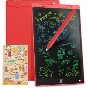 KALANKA-Tablette d'écriture LCD colorée de 8,5, Tableau de dessin électronique - Tableau graphique avec tableau blanc effaçable portable, cadeau pour enfants (rouge) - Neuf