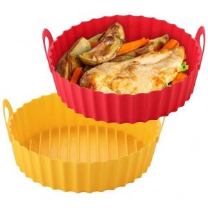 Paquet De 2 Doublures En Silicone 8,5 Pouces Pour Plaque De Cuisson Ronde En Silicone R&eacute;utilisable De 5 &Agrave; 8 Pintes - Neuf