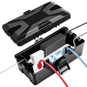 Bo&icirc;te &eacute;lectrique &eacute;tanche, IP54 ext&eacute;rieur Bo&icirc;te de c&acirc;blage &eacute;tanche (26.1 x 15 x 9.4 cm), Bo&icirc;te de distribution ext&eacute;rieure &eacute;tanche pour prot&eacute;ger les prises multiples, les rallonges - Neuf