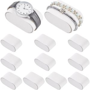 Kal-Ph Pandhall 12 Pcs Blanc Imitation Cuir Bracelet Montre Oreiller Inserts Pour Boîte Étui Bracelet Oreillers À Vendre Bracelet Affichage Exposition 7.4x4.2x3.75cm - Neuf